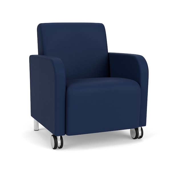 Lesro Siena Lounge Reception Guest Chair w/ Front Casters, 27 in W 29.5 in L 32.5 in H SN1101 - main